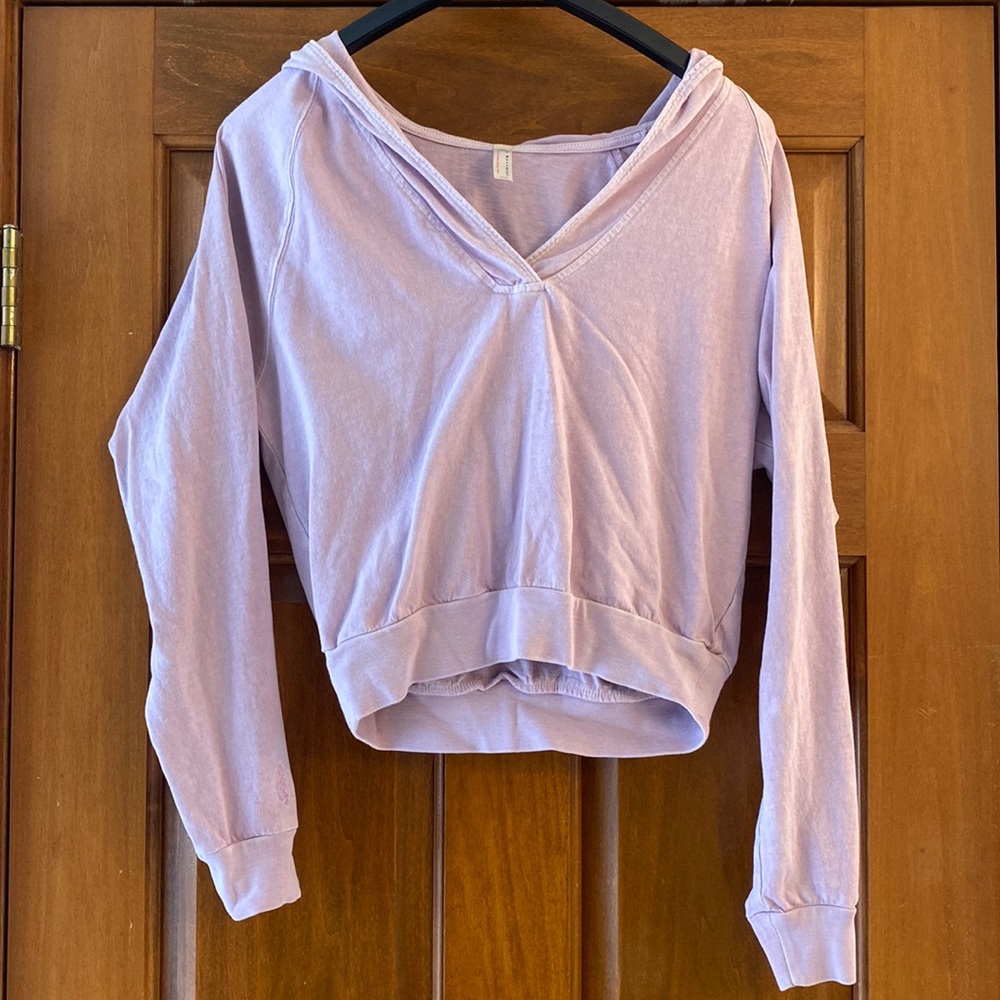 Free People Movement Cropped Lavender Hoodie - XS